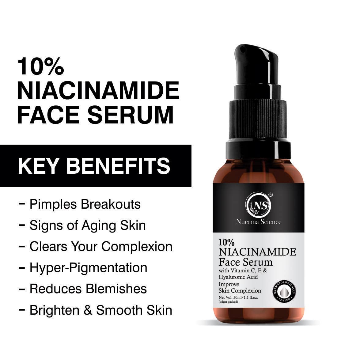 10% Niacinamide Face Serum - 15ml | Plump, Smooth, Radiant Skin