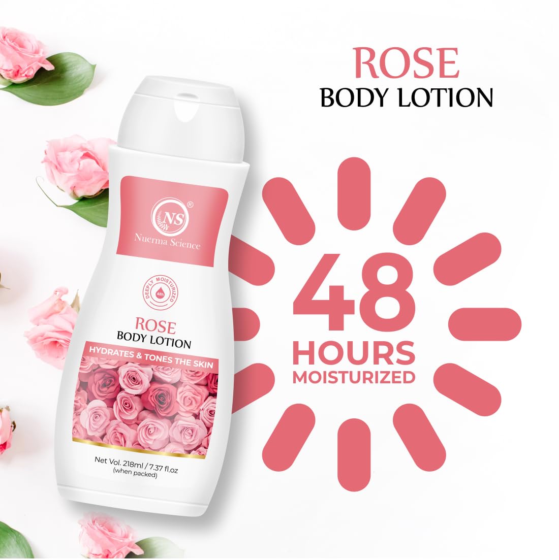Rose Body Lotion for Deep Moisturizing, Hydration & Nourishment - 218ml