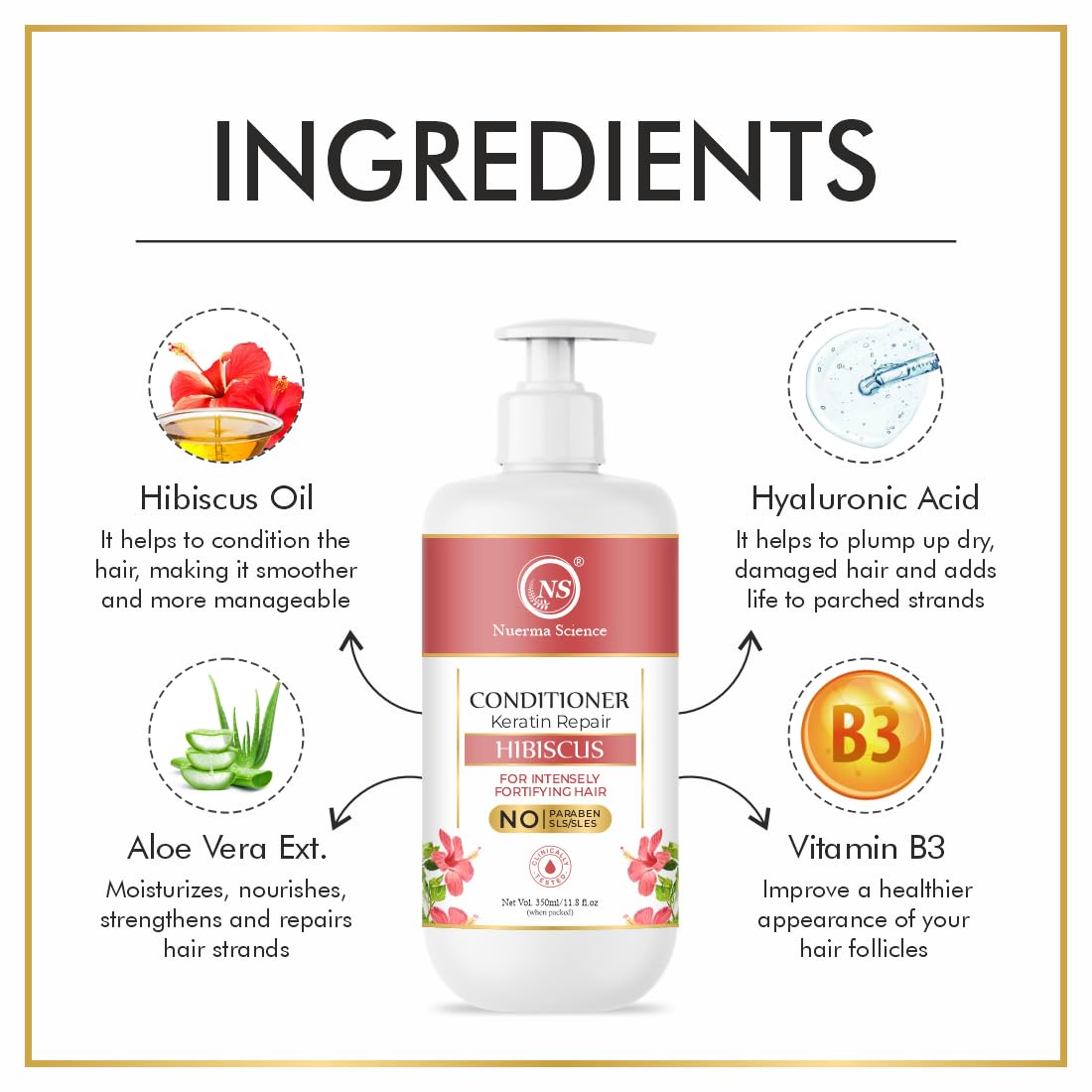Hibiscus Hair Conditioner with Keratin Repair - 350ml