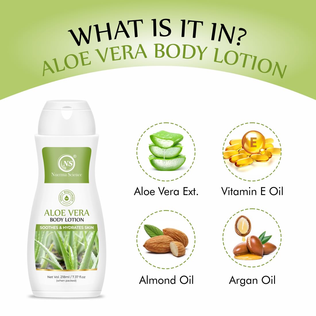 Aloe Vera Body Lotion | Deep Moisturization & Refreshing Hydration - 218ml
