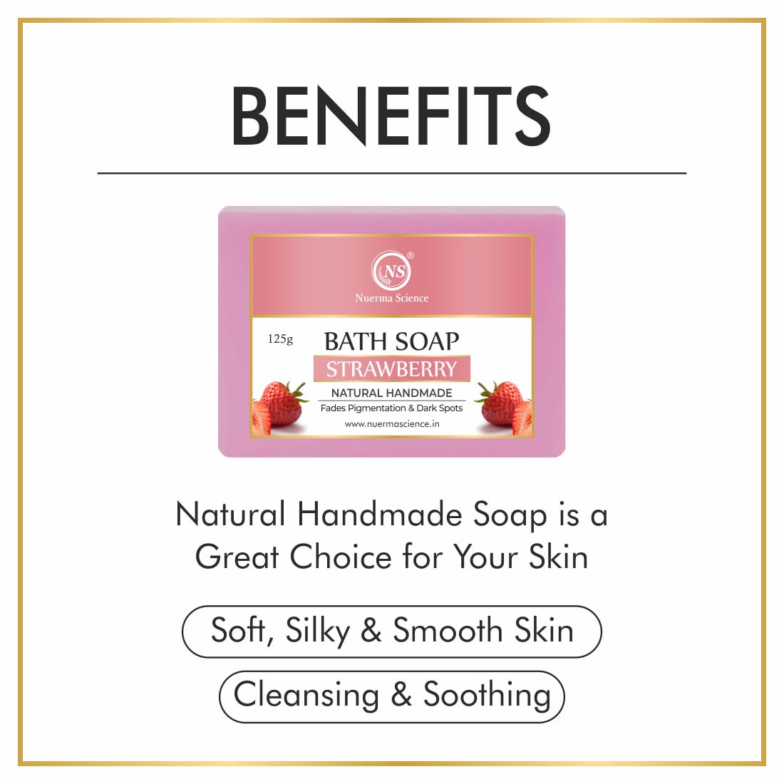 Strawberry Bath Soap | Fades Pigmentation & Dark Spots