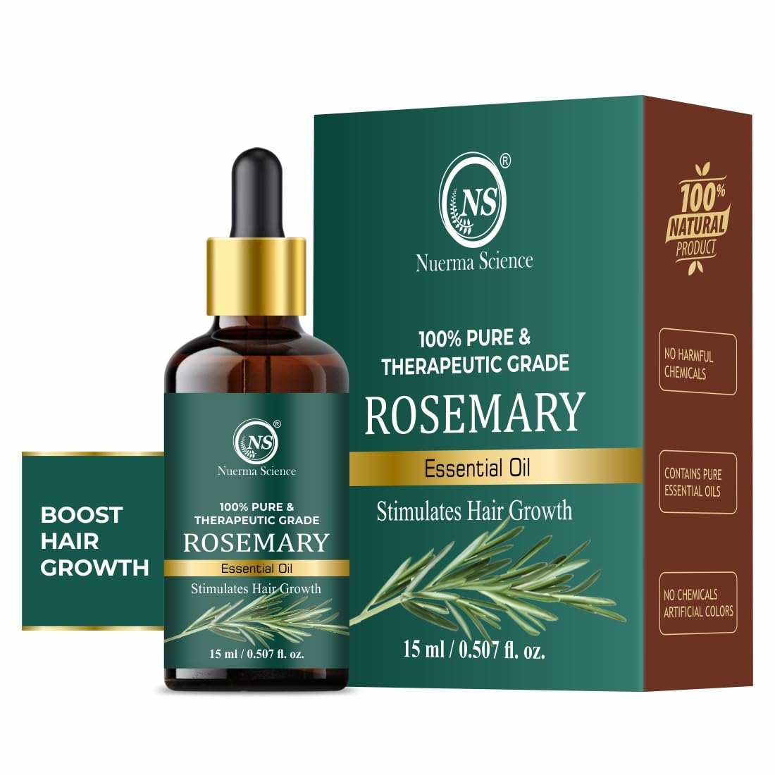 Essential Oil Pack of 3 - Rosemary, Lavender & Tea Tree (15ml Each)