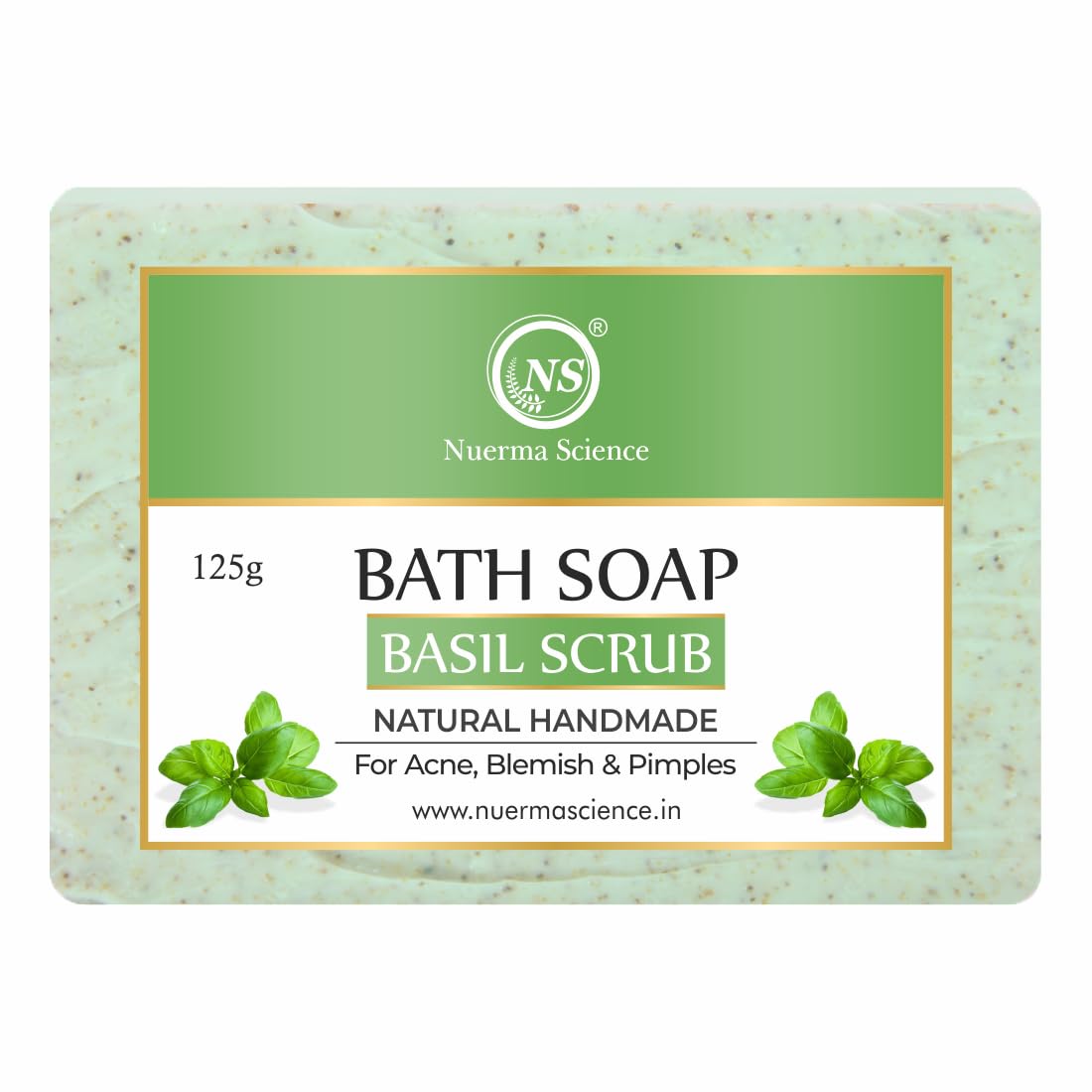 Basil Scrub Bath Soap | For Acne, Blemishes & Pimples Control