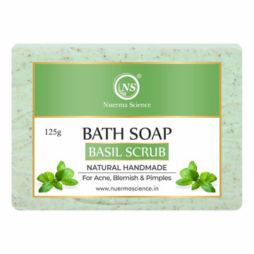 Basil Scrub Bath Soap | For Acne, Blemishes & Pimples Control