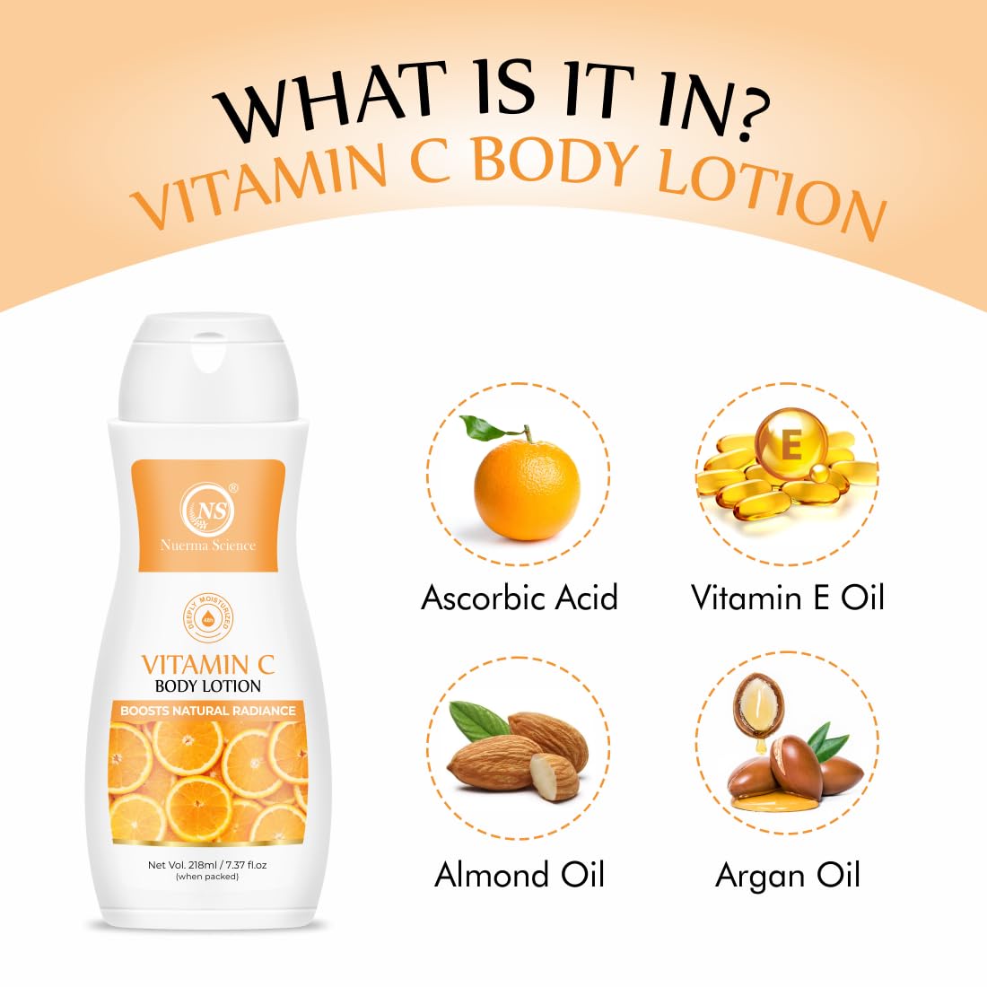 Vitamin C Moisturizing Body Lotion | Deep Hydrating & Nourishing Body Lotion - 218ml