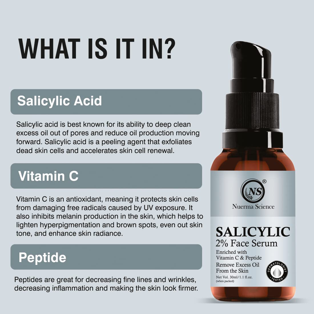 2% Salicylic Acid Face Serum with Vitamin C & Peptide (30ml)