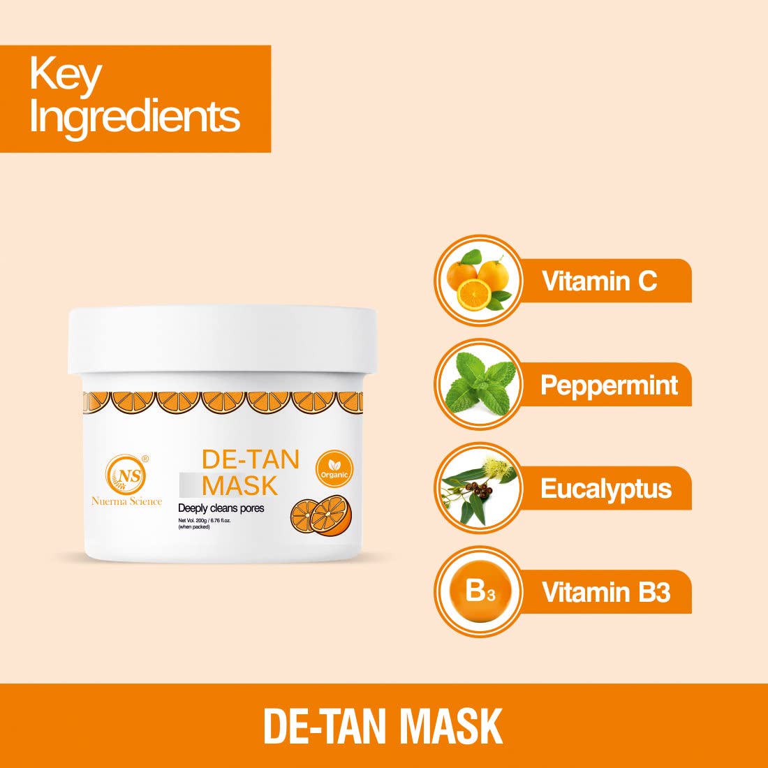 De Tan Face Scrub — Tan Removal, Blackhead Removal & Instant Whitening (200gm)