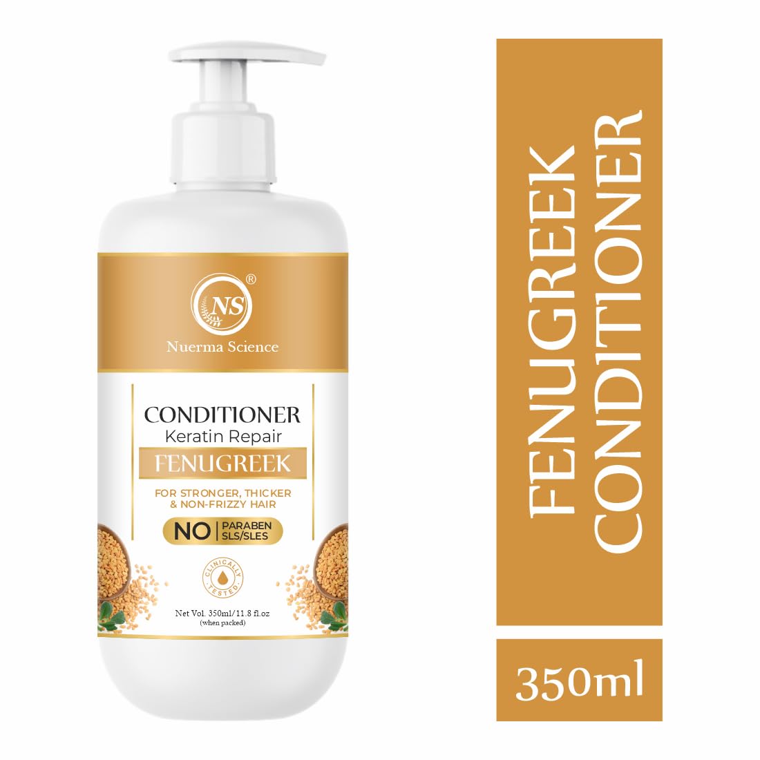 Keratin Repair Fenugreek Hair Conditioner for Stronger, Thicker & Non-Frizzy Hair - 350ml