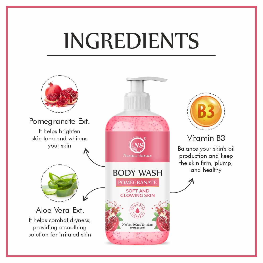 Pomegranate Body Wash | For Soft & Glowing Skin - 300ml