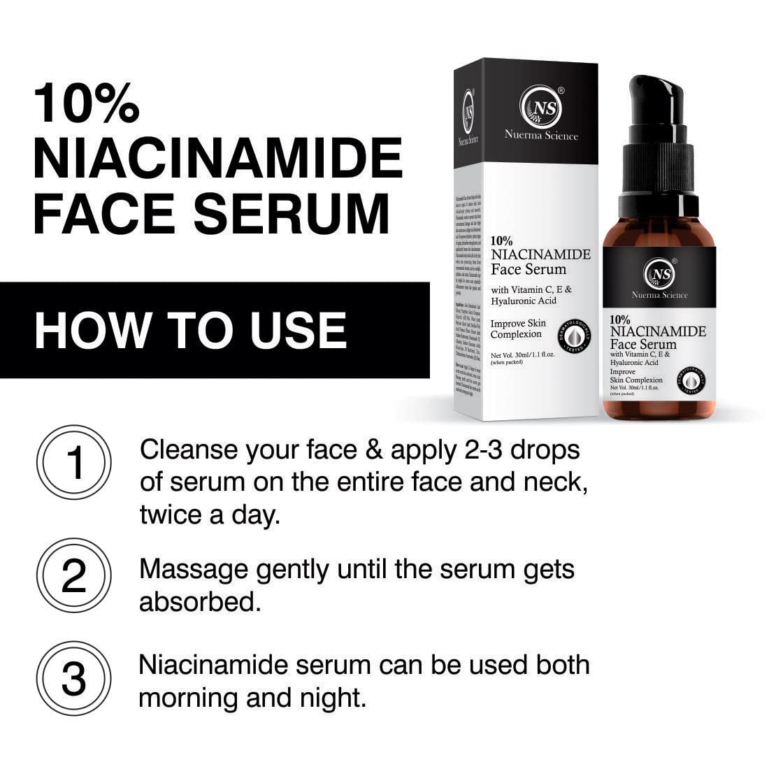 10% Niacinamide Face Serum - 15ml | Plump, Smooth, Radiant Skin
