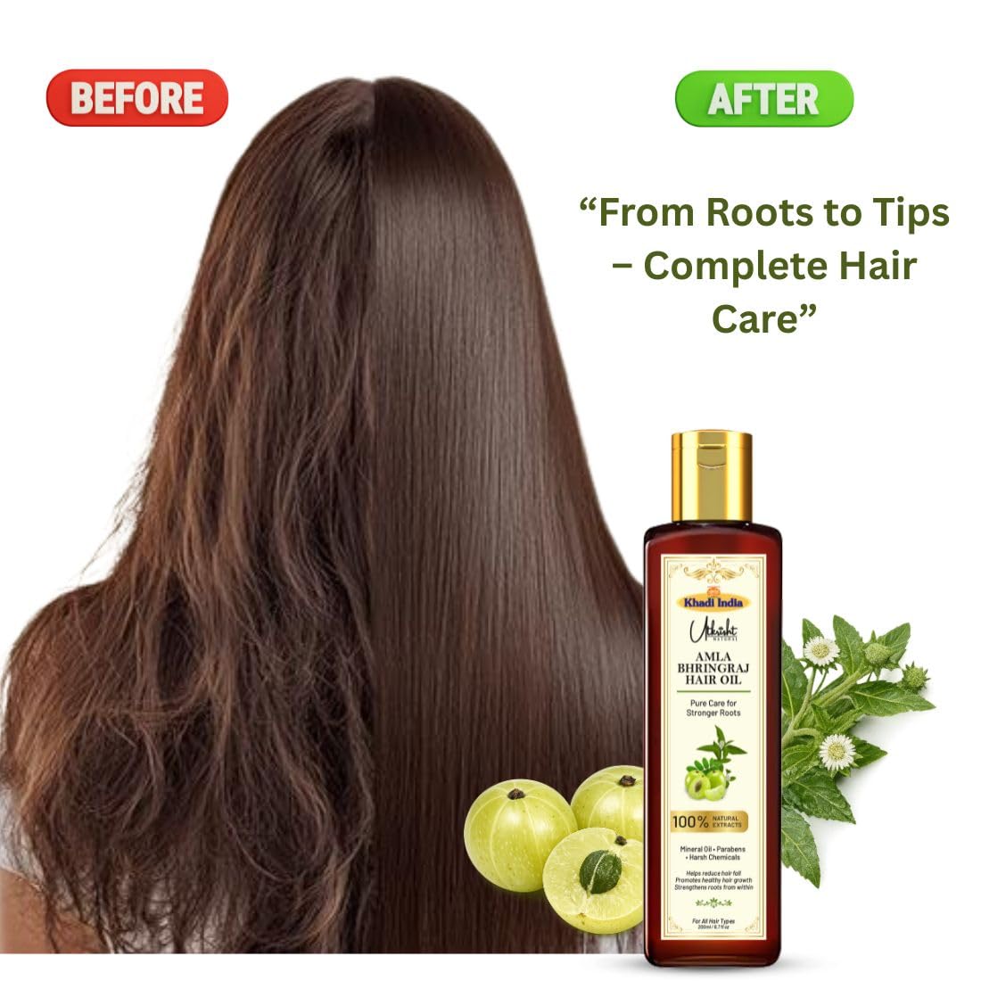 Amla Bhringraj Hair Oil — Ayurvedic Herbal Oil for Strong & Healthy Hair (200ml)