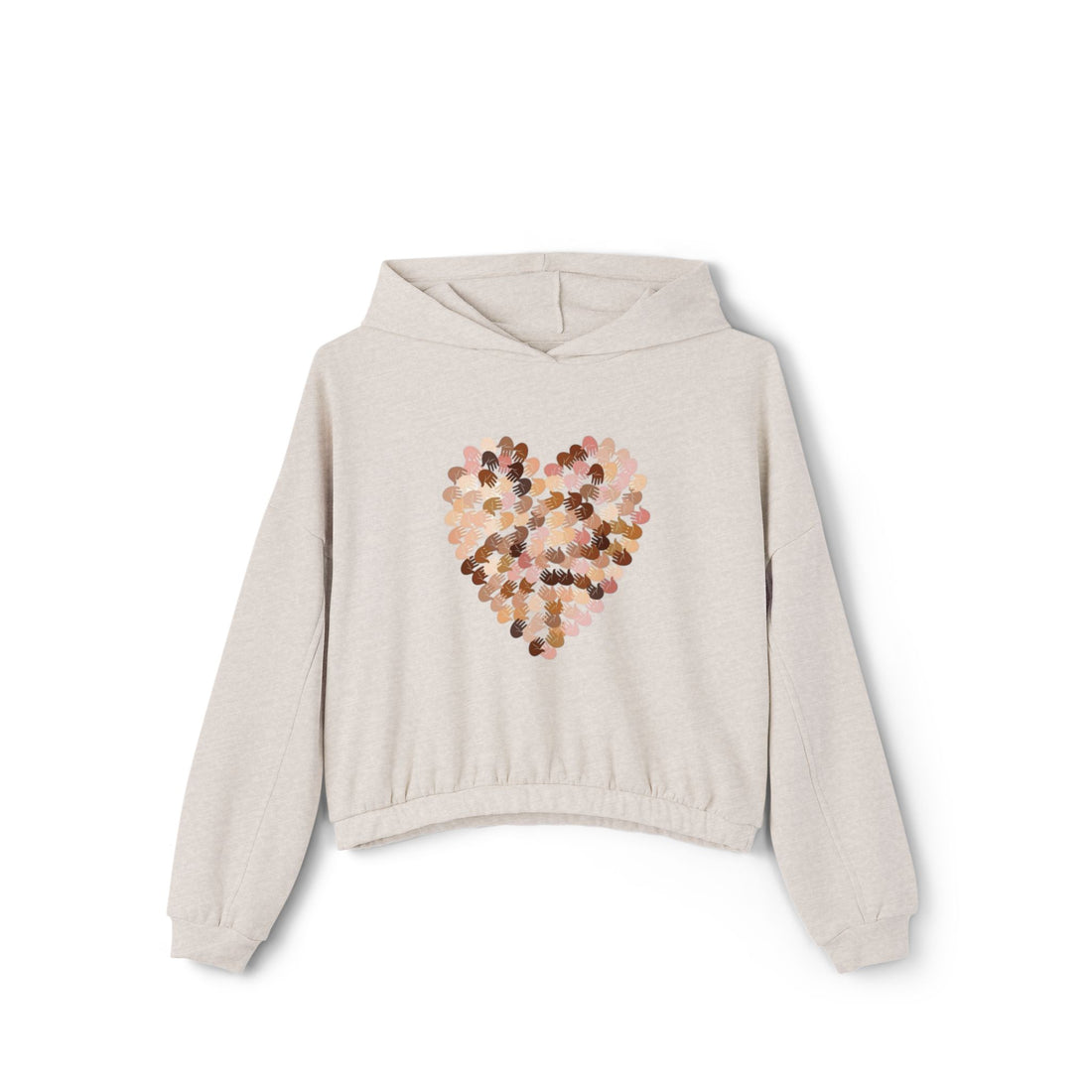 Heartfelt Women's Cinched Bottom Hoodie - Stylish and Cozy