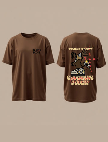 Cactus Back Graphic T-Shirt – Travis-Inspired Brown Edition