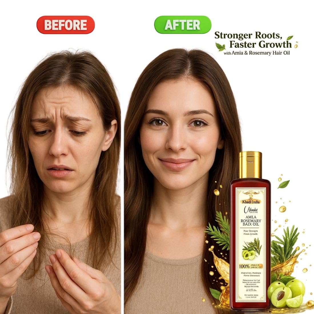 Amla & Rosemary Hair Oil — For Hair Growth & Hair Fall Control (200ml)