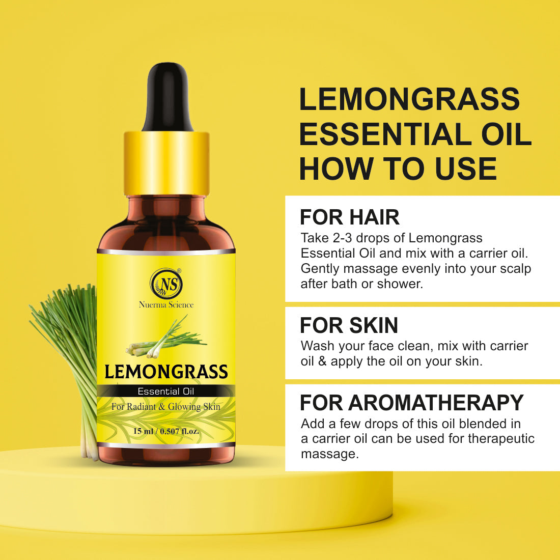 Lemongrass Essential Oil - 15ml