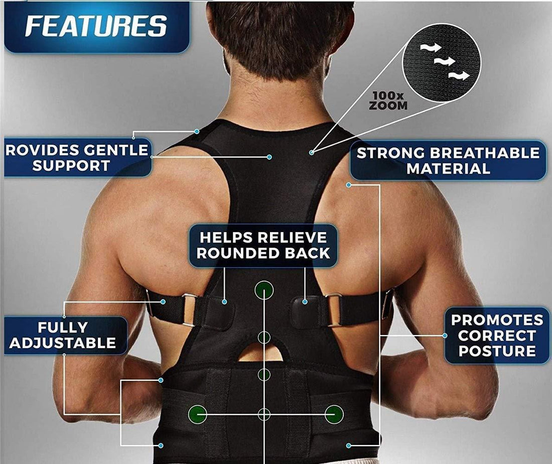 Posture Corrector Belt for Back & Shoulder Support - Unisex (Adjustable)