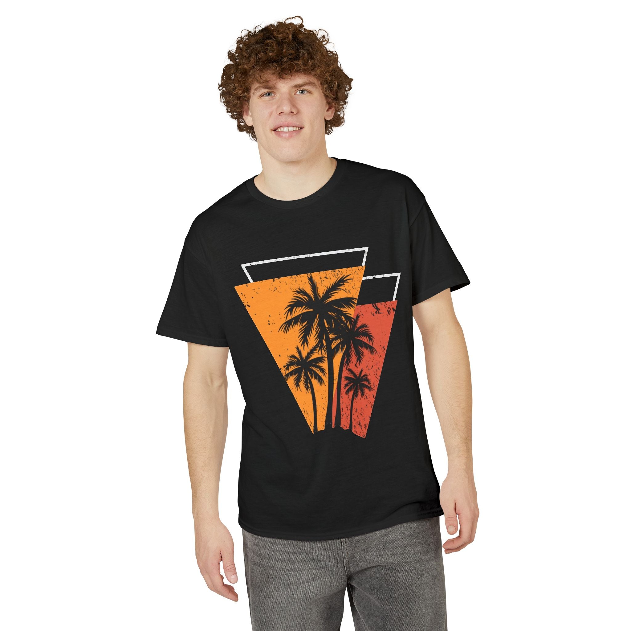 Retro Sunset Palm Trees Unisex DryBlend® T-Shirt