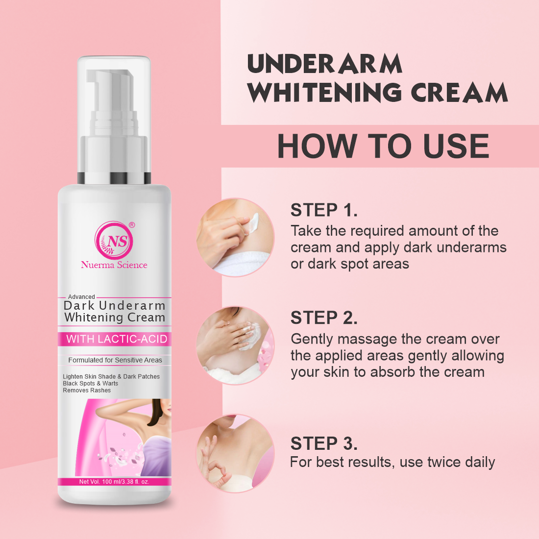 Advanced Dark Underarm Whitening Cream with Lactic Acid - 100ml