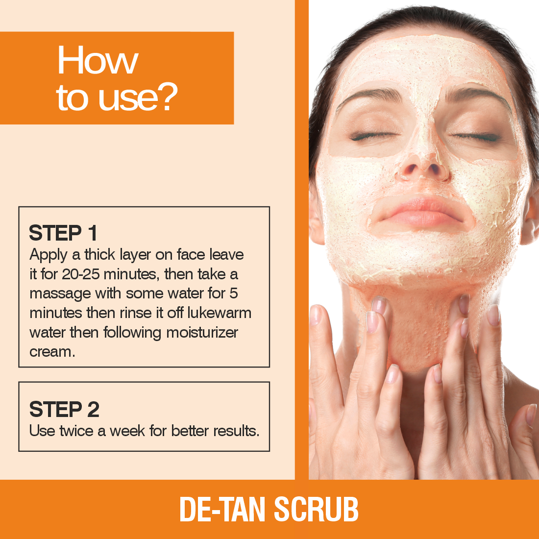 De-Tan Face Scrub | Removes Blackheads, Whiteheads & Controls Excess Oil - 100gm