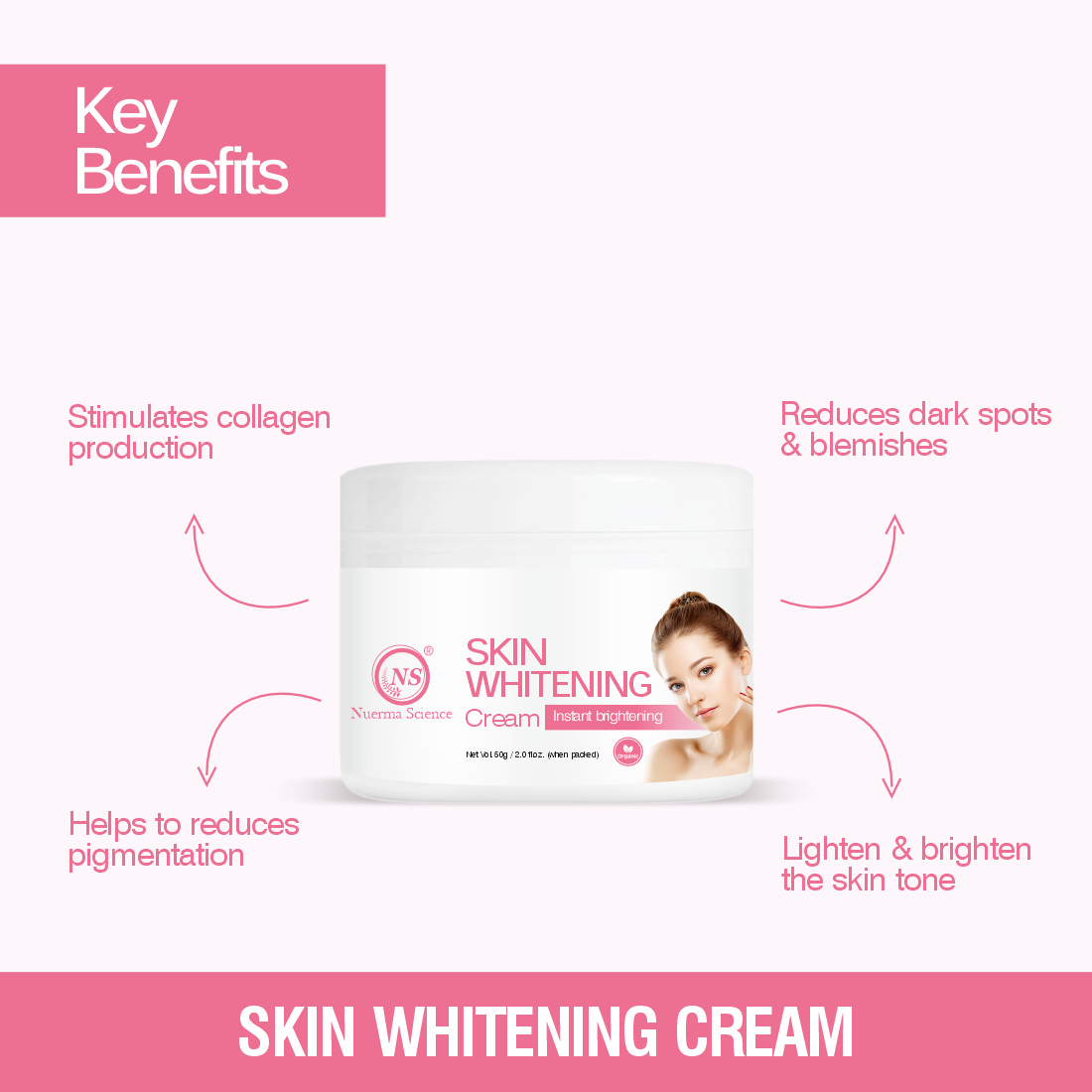 Skin Whitening Cream for Instant Luminous Complexion - 50gm