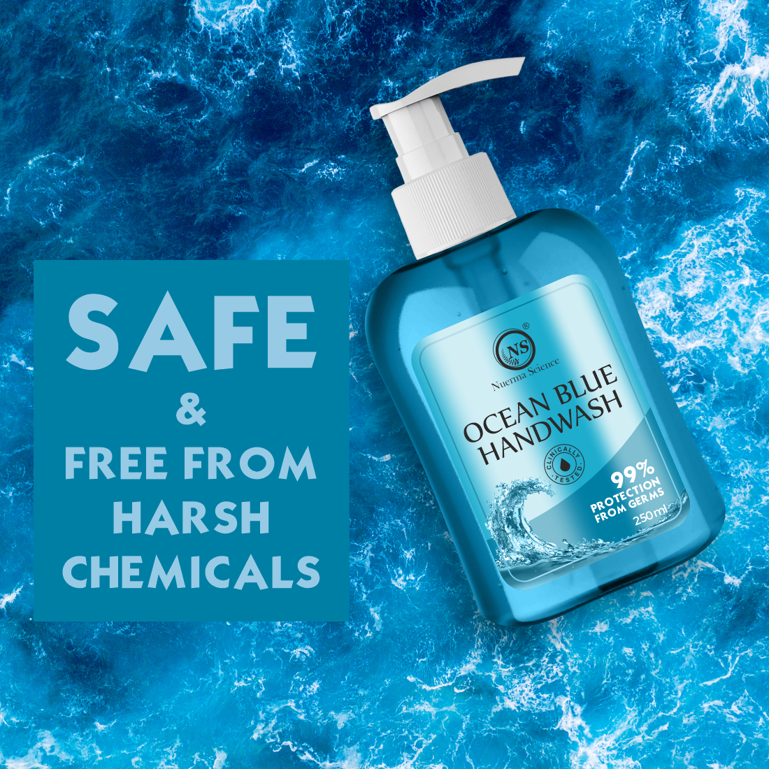 Ocean Blue Hand Wash Enriched with Aloe Vera & Vitamin E - 250ml