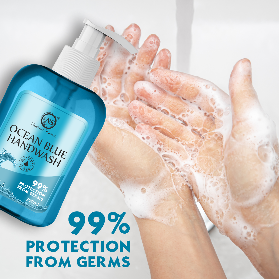 Ocean Blue Hand Wash Enriched with Aloe Vera & Vitamin E - 250ml
