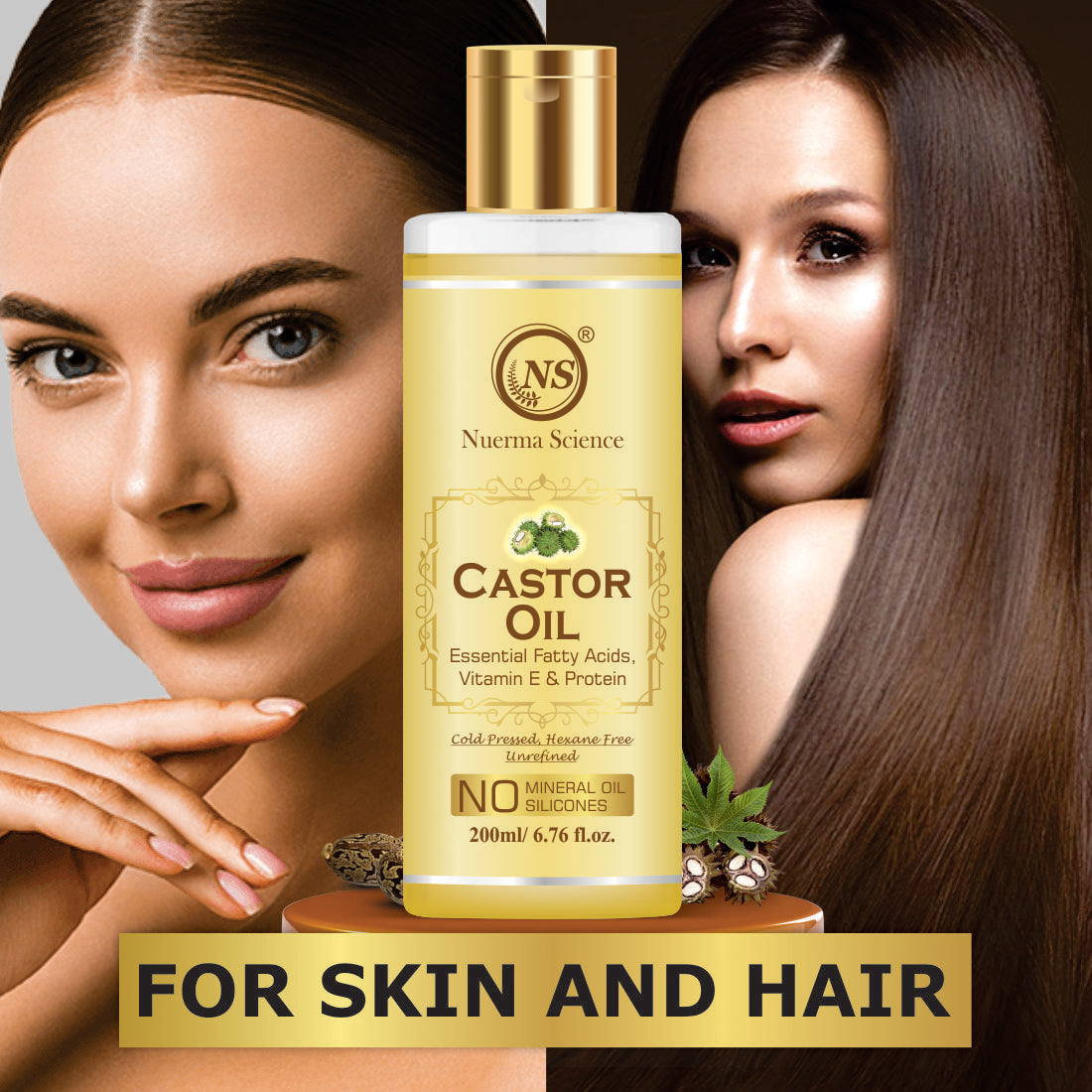 Castor Oil For Skin & Body | Hydrating & Soothing Massage Oil - 200ml
