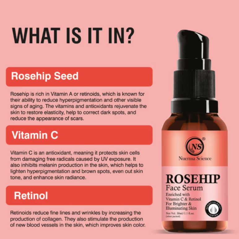 Rosehip Face Serum - 15ml | Hydrates, Reduces Scars & Corrects Fine Lines