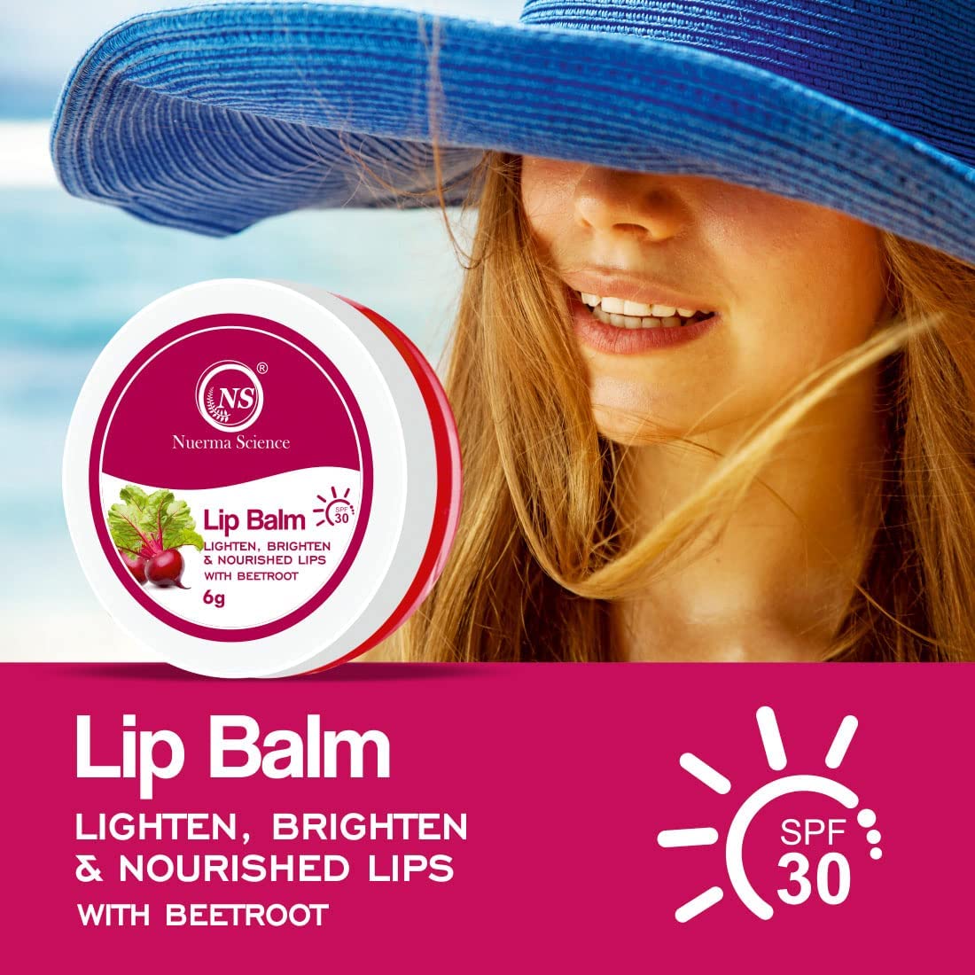 Beetroot Lip Balm | Lighten, Brighten & Nourished Lips - 6gm