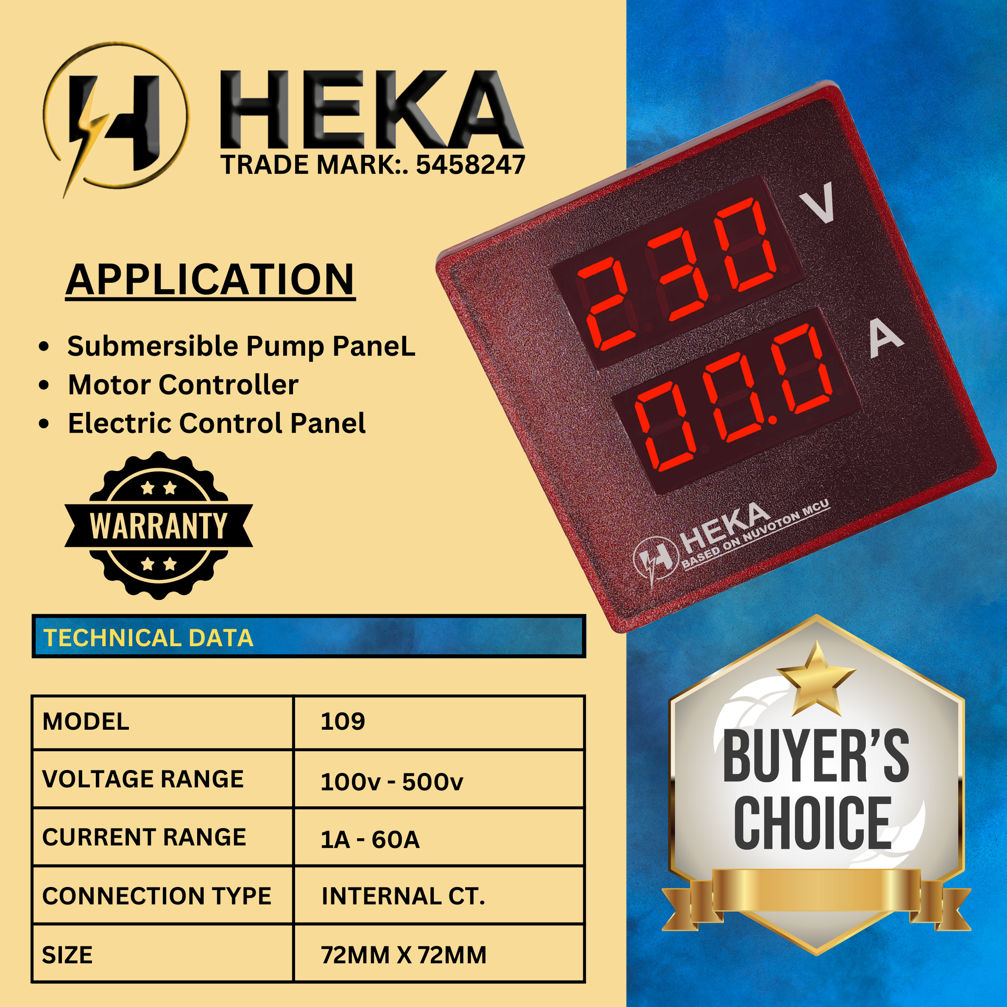 Heka Volt Ampere Meter EXT.CT Voltmeter  (Digital)