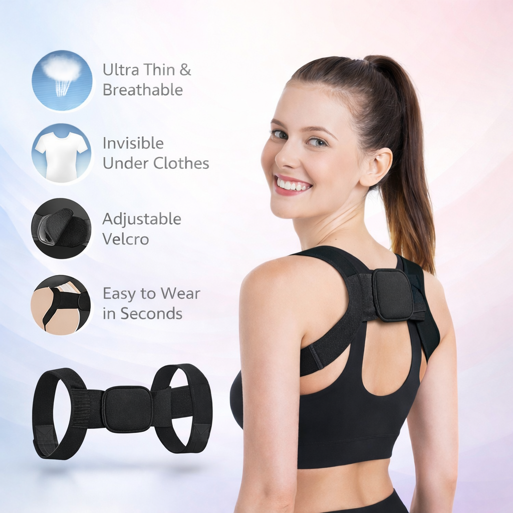 Shoulder & Back Straightener Elastic koiSpine Support Posture Corrector Belt