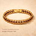 Genuine Paanch Mukhi Modern Rudraksha Bracelet With Gold Plating.
