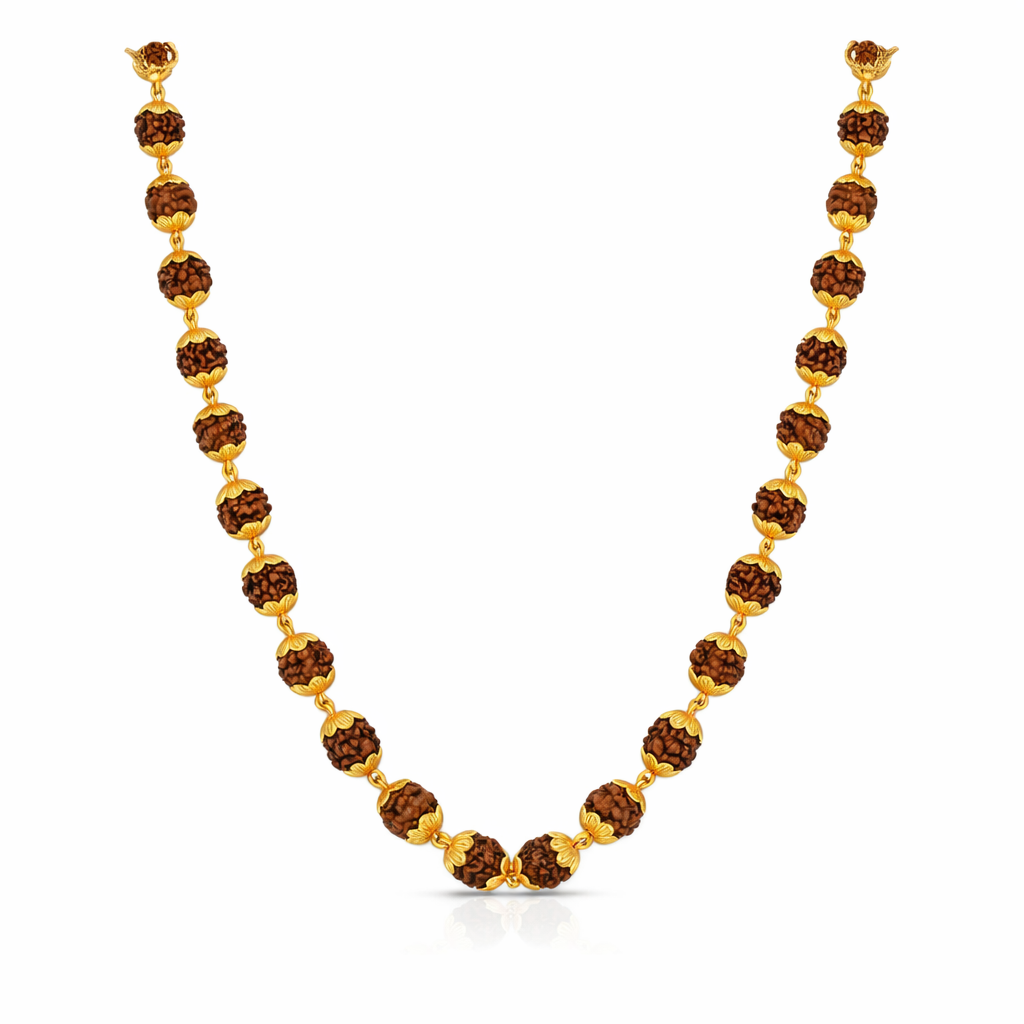 Gold-Plated Rudraksha Mala