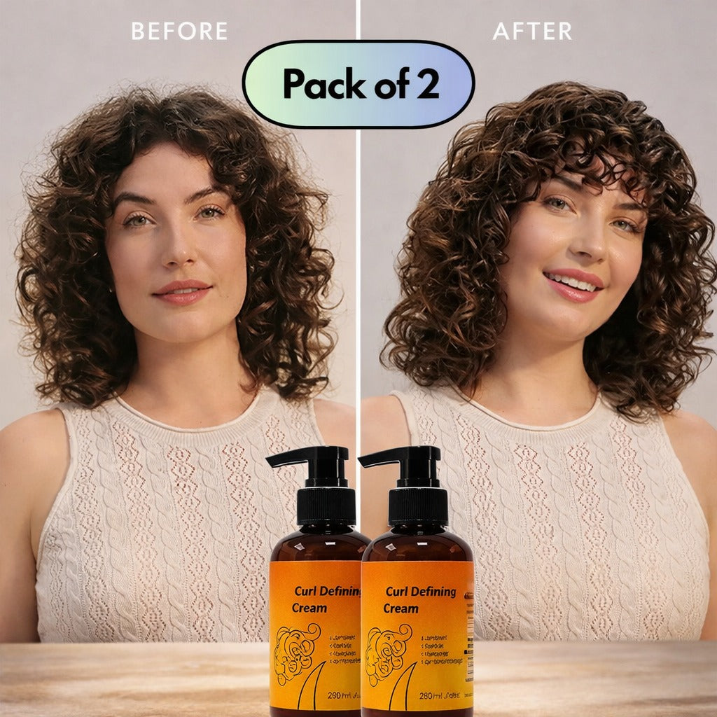 Curl Defining Cream for Curly & Wavy Hair | Frizz Control 450ml (Pack of 2)