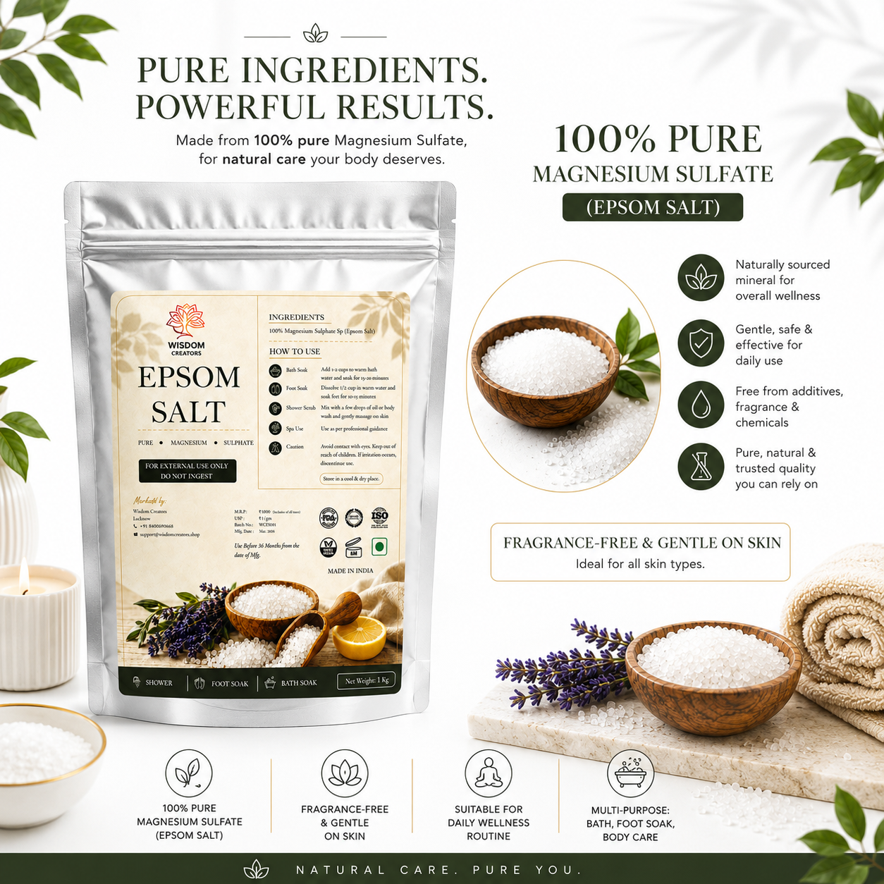 Epsom Salt Family Pack of 4 (4 x 1 Kg) — Wisdom Creators