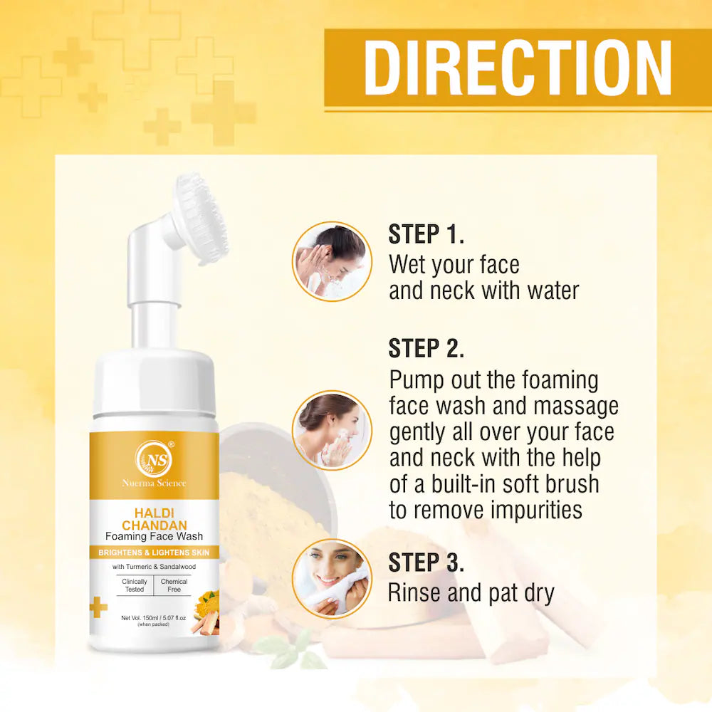 Haldi Chandan Foaming Face Wash | Improve Skin Texture & Reduces Acne - 150ml
