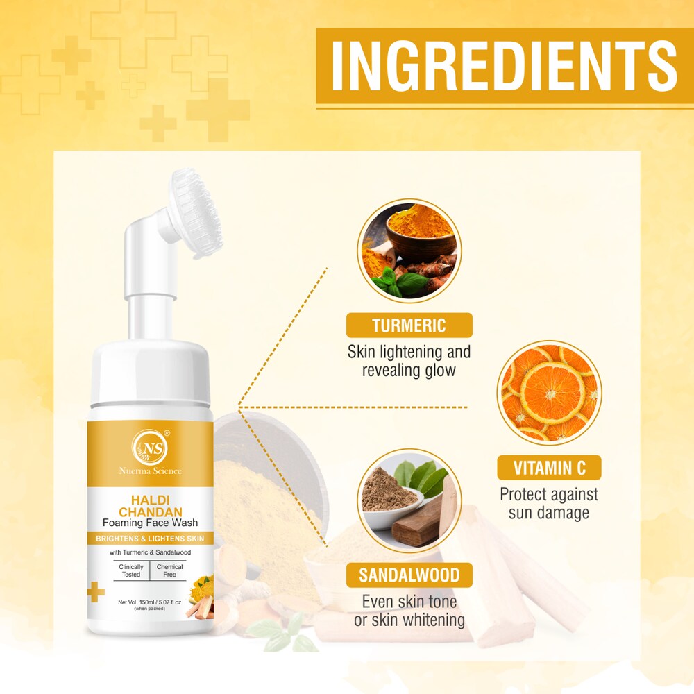 Haldi Chandan Foaming Face Wash | Improve Skin Texture & Reduces Acne - 150ml