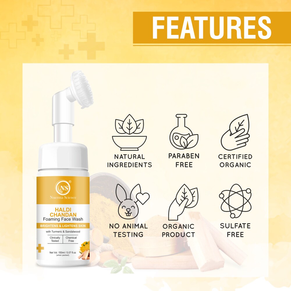 Haldi Chandan Foaming Face Wash | Improve Skin Texture & Reduces Acne - 150ml