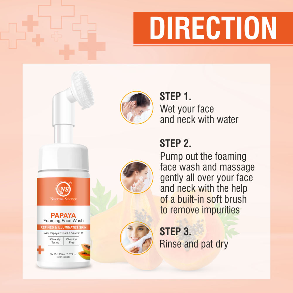 Papaya Foaming Face Wash | Brightens Skin Tone & Clears Blemishes - 150ml