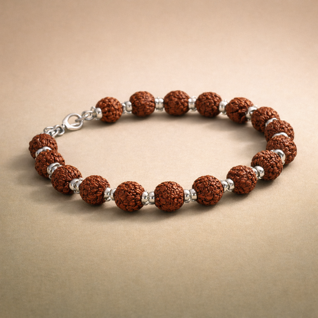Rudraksha Bracelet Silver Plated
