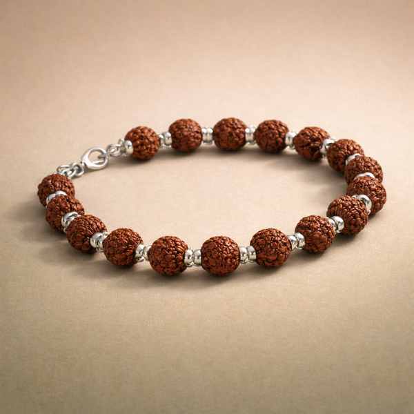 Rudraksha Bracelet Silver Plated