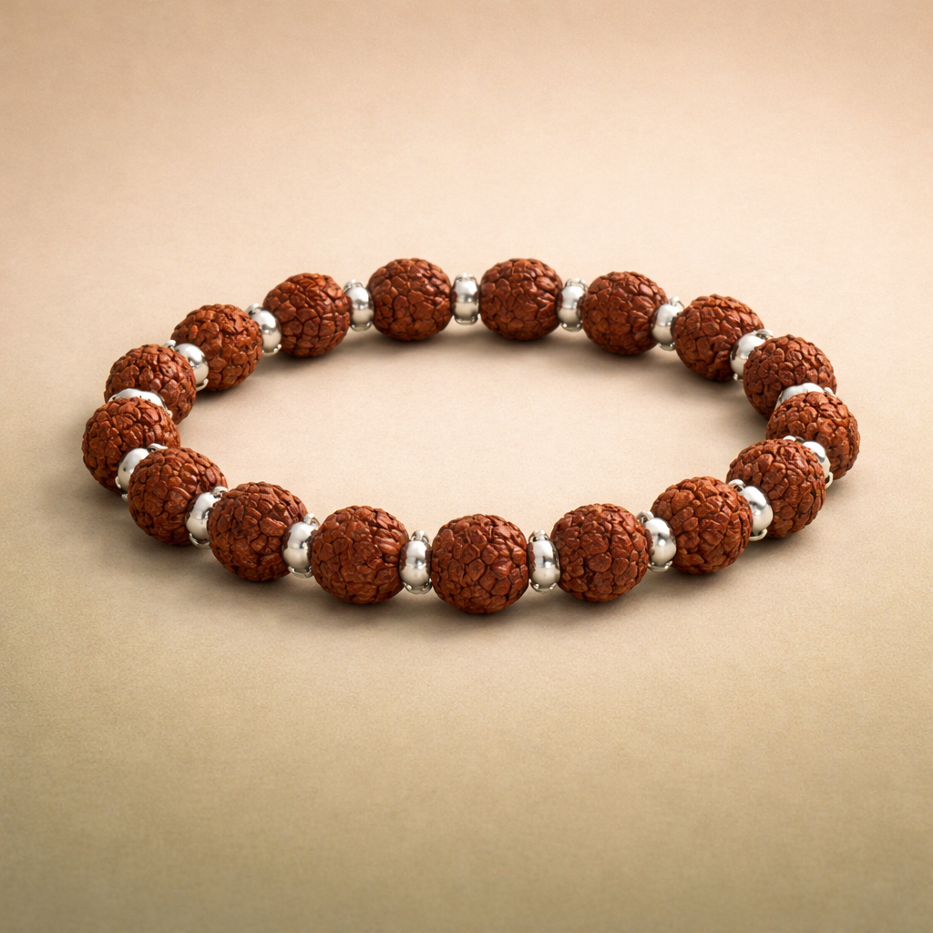 Rudraksha Bracelet Silver Plated