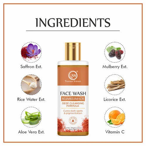 Kumkumadi Face Wash | Deep Cleansing Formula to Cure Dark Spots & Pigmentation - 200ml