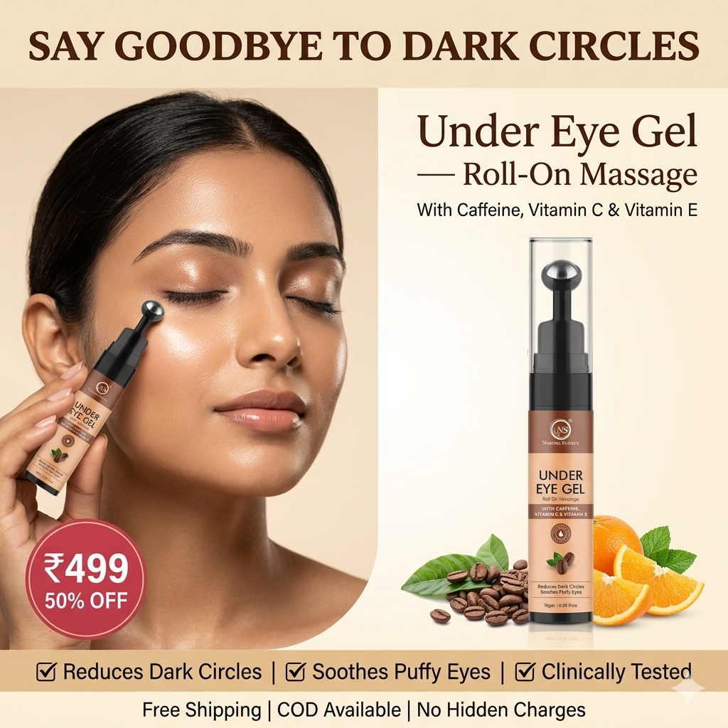 Under Eye Gel Roll-On with Vitamin C, E & Caffeine - Dark Circle Remover