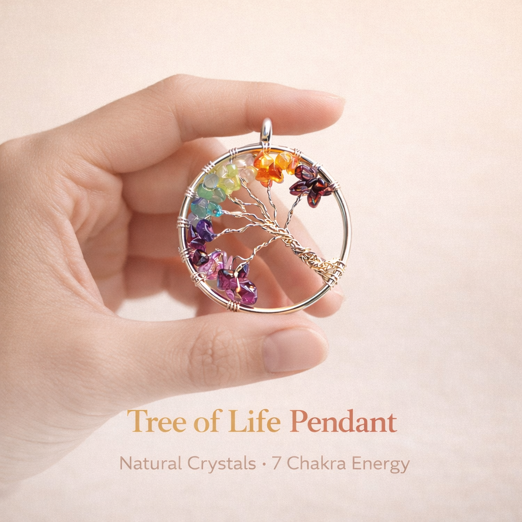 Tree of Life with 7 Chakra for Expansion of Consciousness Pendant with chain