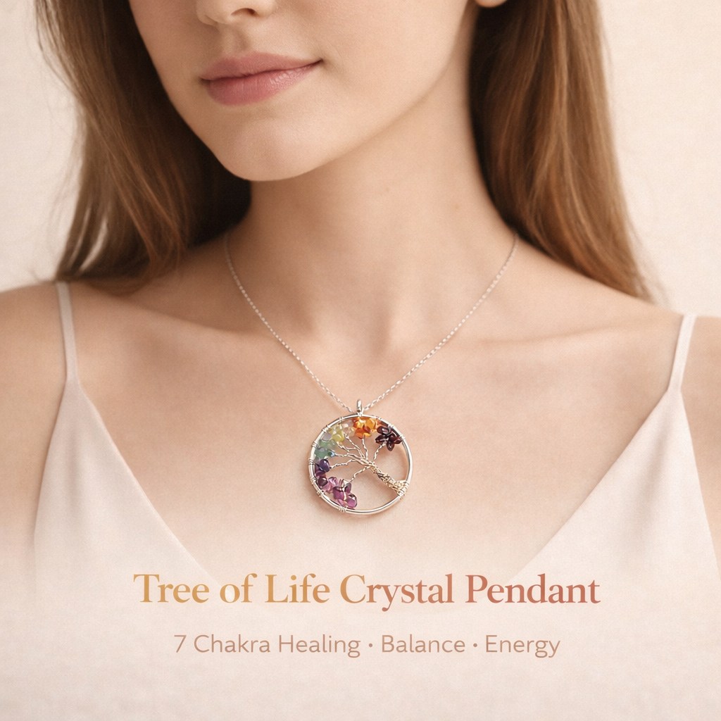 Tree of Life with 7 Chakra for Expansion of Consciousness Pendant with chain