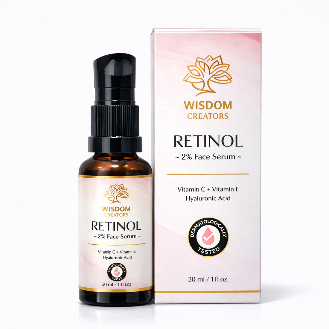 Wisdom Creators 2% Retinol Face Serum 30ml anti-aging & anti-wrinkle