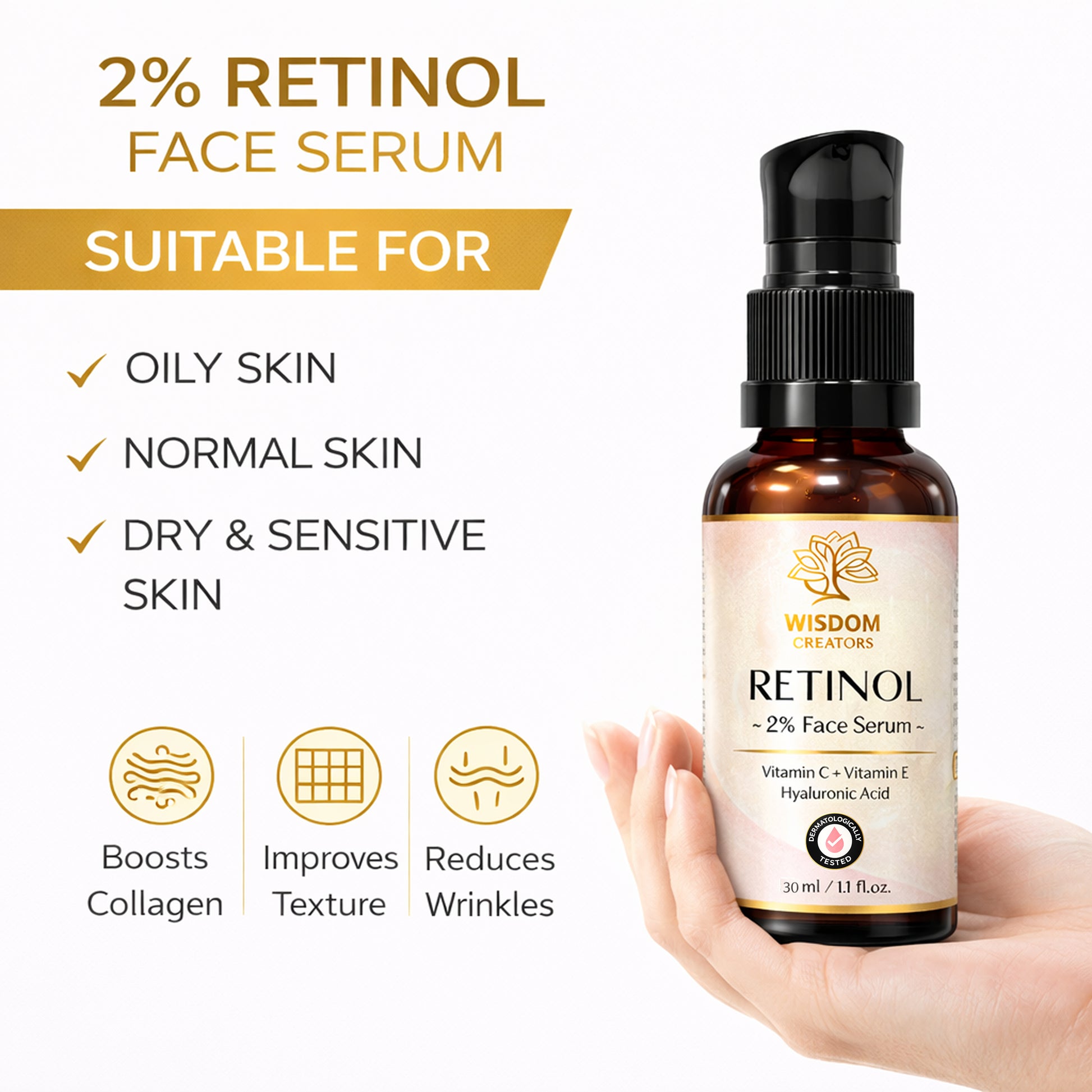 2% Retinol Face Serum — Anti-Aging, Anti-Wrinkle & Skin Renewal (30ml)