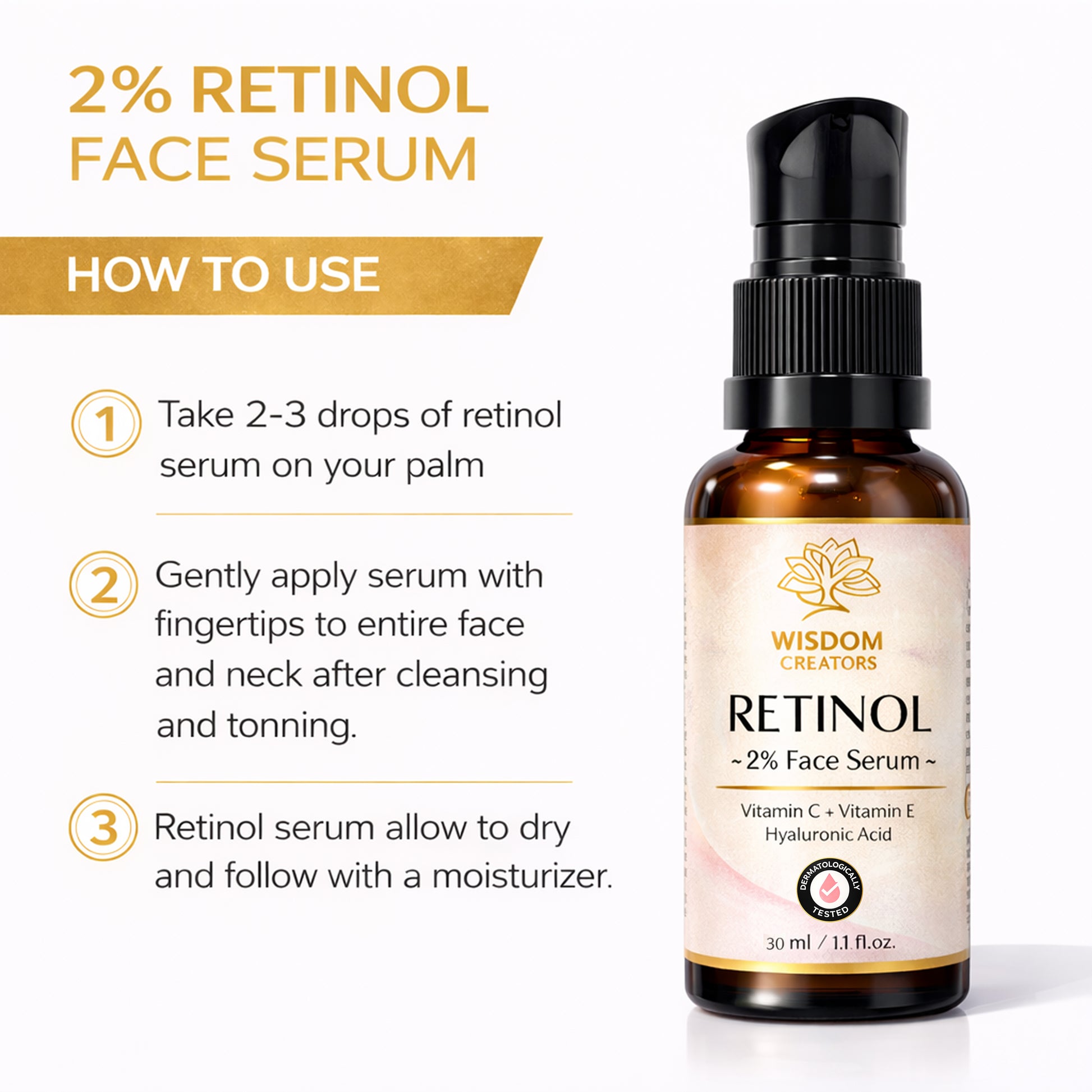 2% Retinol Face Serum — Anti-Aging, Anti-Wrinkle & Skin Renewal (30ml)
