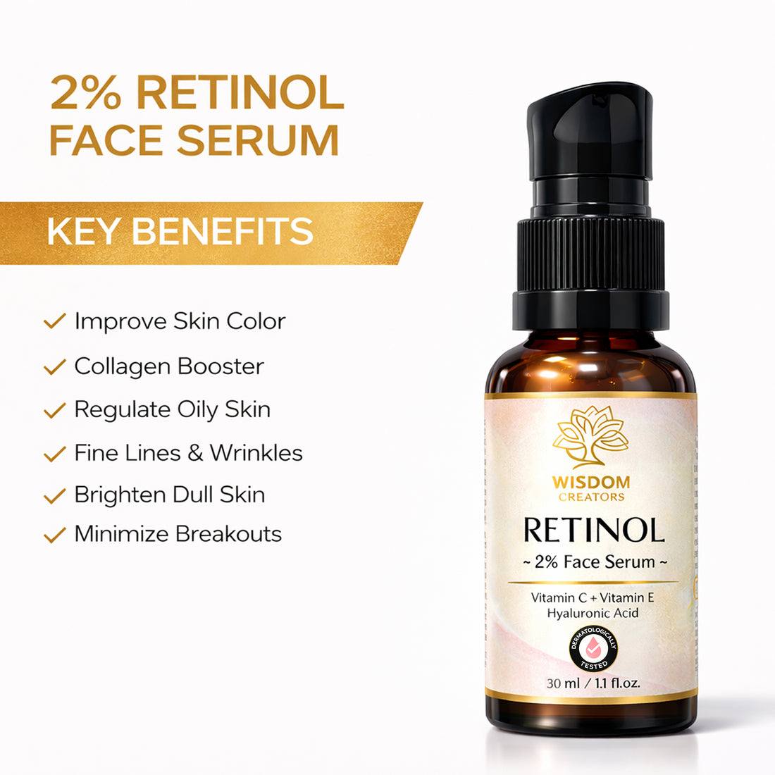 2% Retinol Face Serum — Anti-Aging, Anti-Wrinkle & Skin Renewal (30ml)